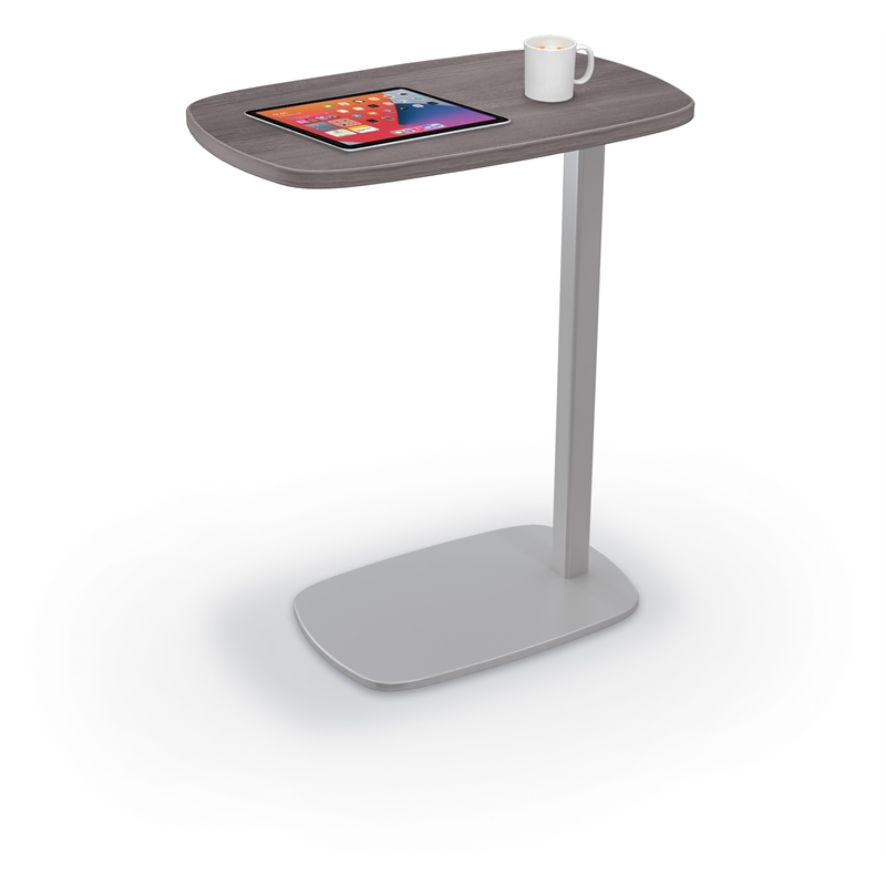 MooreCo Luly Tablet Side Table Sterling Ash Laminate 26Hx22Wx14D