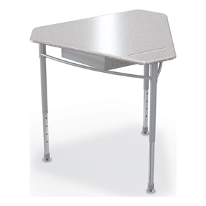 MooreCo Monroe Hard Plastic Student Desk Set of 2 Adjustable Height Grey