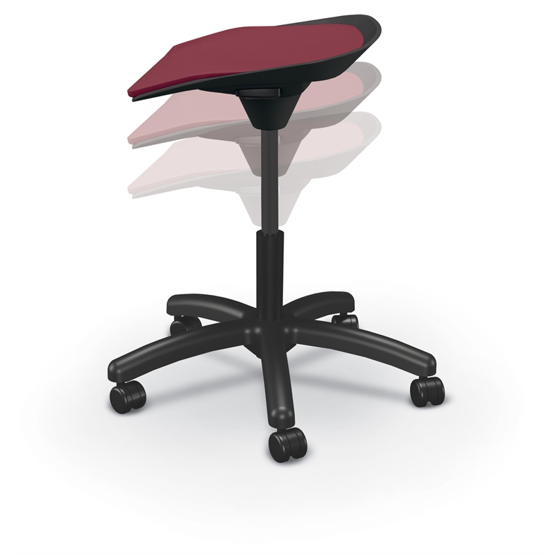 MooreCo Elate Backless Task Stool Maroon Foam Seat