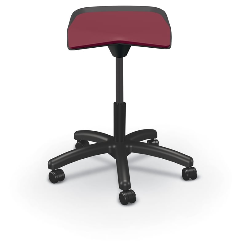 MooreCo Elate Backless Task Stool Maroon Foam Seat