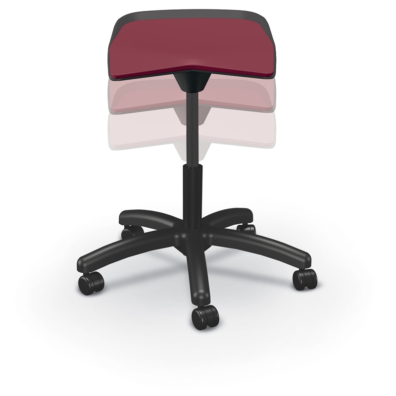 MooreCo Elate Backless Task Stool Maroon Foam Seat