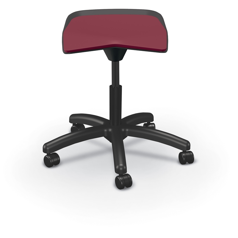 MooreCo Elate Backless Task Stool Maroon Foam Seat