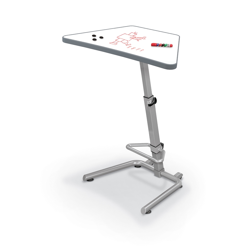 Up-Rite Adjustable Sit-to-Stand Desk Porcelain Steel Magnetic Dry Erase Top