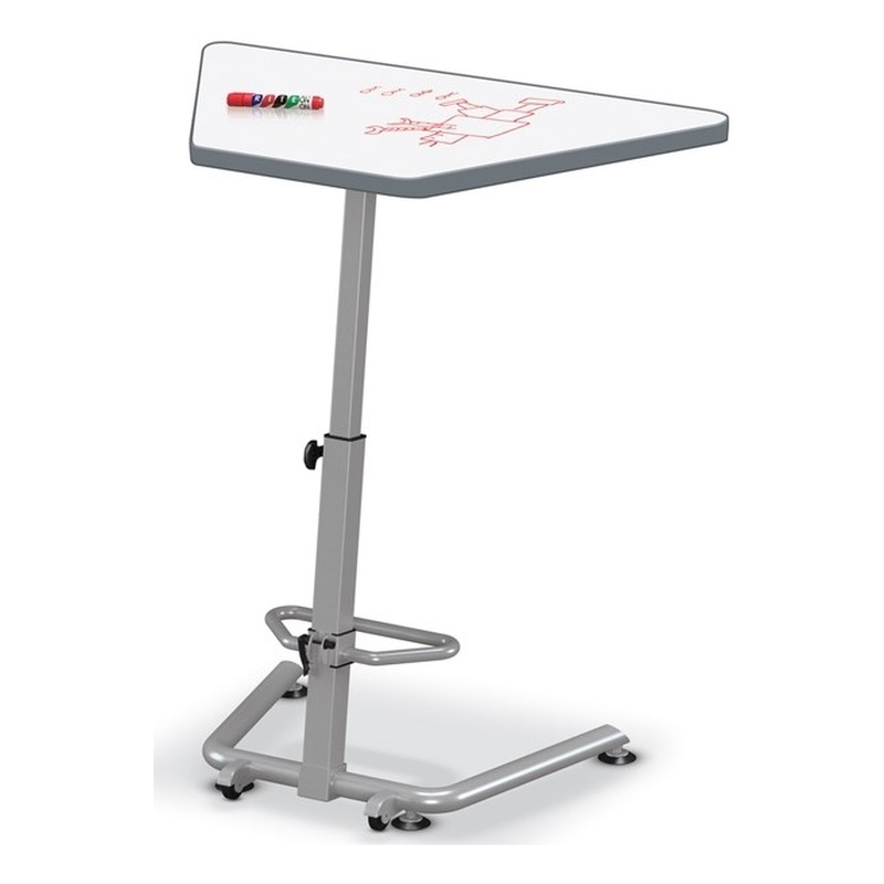 Up-Rite Adjustable Sit-to-Stand Desk Porcelain Steel Magnetic Dry Erase Top