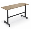 MooreCo Height Adjustable Flip Top Table 72x24 Buka Bark Top Black Base