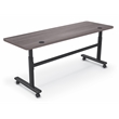 MooreCo Height Adjustable Flip Top Table 72x24 Sterling Ash Top Black Base