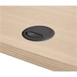 MooreCo Height Adjustable Flip Top Table 48x24 1/2 Round Grey Elm Top Black Base