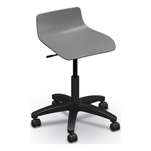 MooreCo Mobile Clinical Low Back Adjustable Gray Stool 5 Star Base Soft Casters