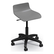 MooreCo Mobile Clinical Low Back Adjustable Gray Stool 5 Star Base Soft Casters
