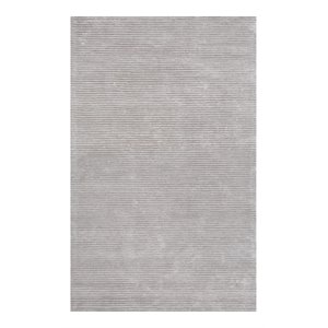 pasargad home edgy bamboo silk & wool area rug in silver/gray