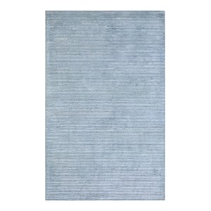 pasargad home edgy hand-tufted bamboo silk & wool area rug in blue