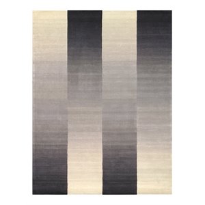 pasargad home rodeo bamboo silk & wool area rug in silver/ivory