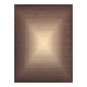 pasargad home rodeo bamboo silk & wool area rug in brown/ivory