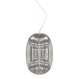 pasargad home seraphina contemporary glass & steel pendant light in silver