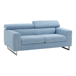 pasargad home serena adjustable headrest poly fabric loveseat in blue/silver