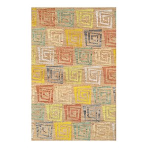pasargad home sumak hand-woven hemp fabric area rug in multi-color