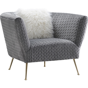 pasargad home lafayette velvet accent chair with pillow grey
