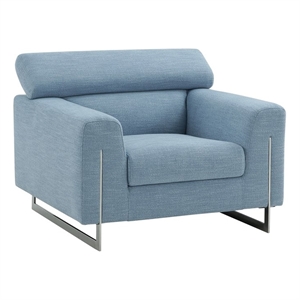 pasargad home serena modern lounge chair blue
