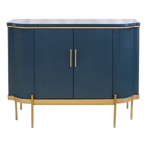 pasargad home amelia teal cabinet 2 doors and gold polished metal frame