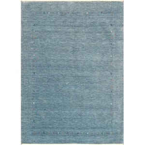 pasargad home gramercy hand-loomed bsilk & wool area rug l. blue