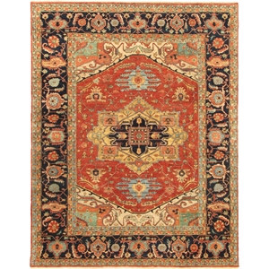 pasargad home serapi hand-knotted lamb's wool area rug 9'11