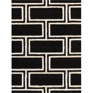 pasargad home edgy hand-tufted bamboo silk & wool area rug 5' 0