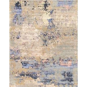 pasargad home modern hand-knotted silk & wool area rug 8' 1