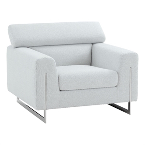 pasargad home serena upholstered loungechair with adjustable headrest silver