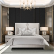 Michael Amini Casey 9-piece Fabric Queen Comforter Set in Silver/Platinum