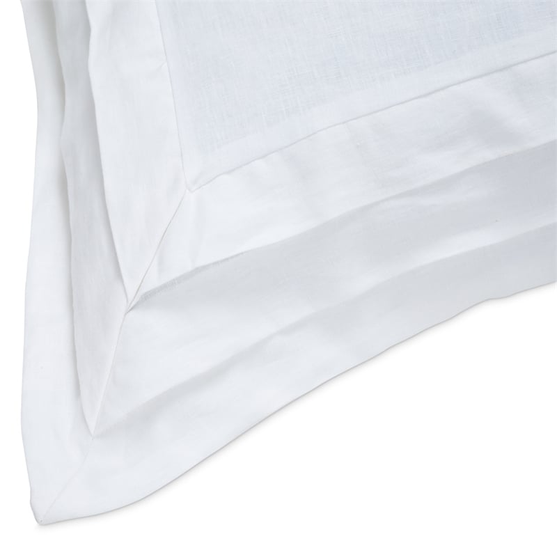 Michael Amini Addison 6-Piece Queen Linen Duvet Set in White