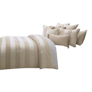 Michael Amini Amalfi 10-Piece King Comforter Set in Sand/Tan