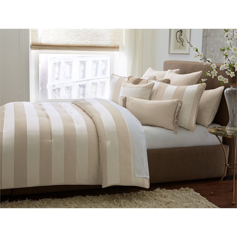 Michael Amini Amalfi 9-Piece Queen Comforter Set in Sand/Tan