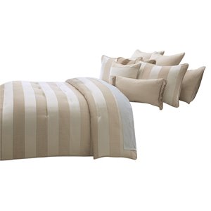Michael Amini Amalfi 9-Piece Queen Comforter Set in Sand/Tan