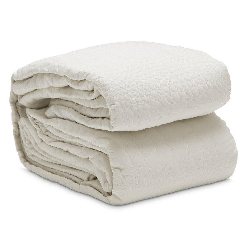 Michael Amini Ashworth 3-Piece Queen Cotton Duvet Set in White