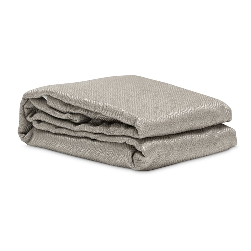 Michael Amini Port Orleans 3-piece Fabric Coverlet Set with Queen Throw in Gray