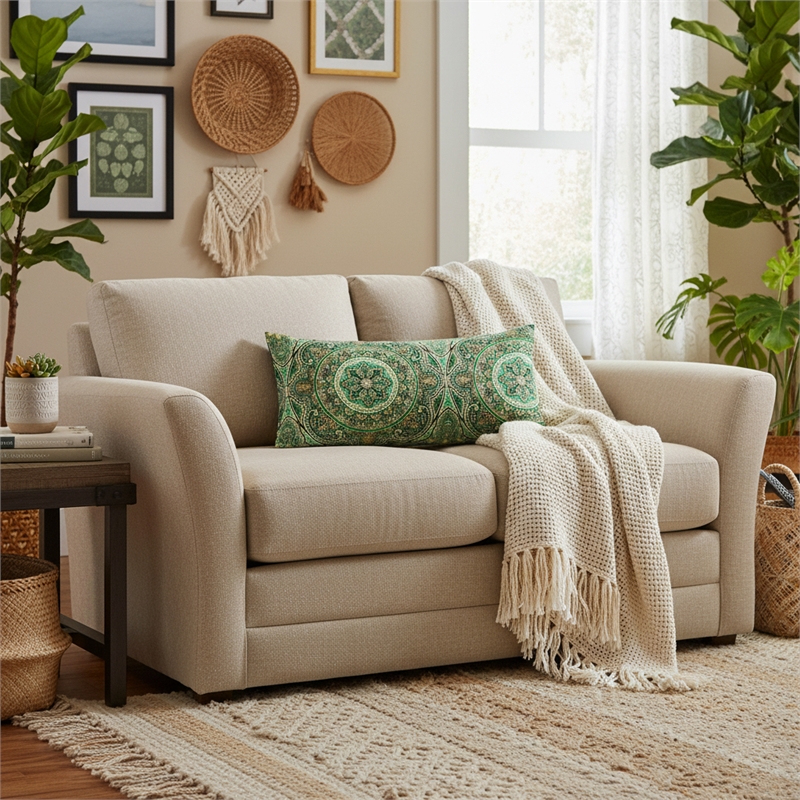 Michael Amini Emerald Isle Oblong Fabric Throw Pillow in Green/Indigo Set of 2