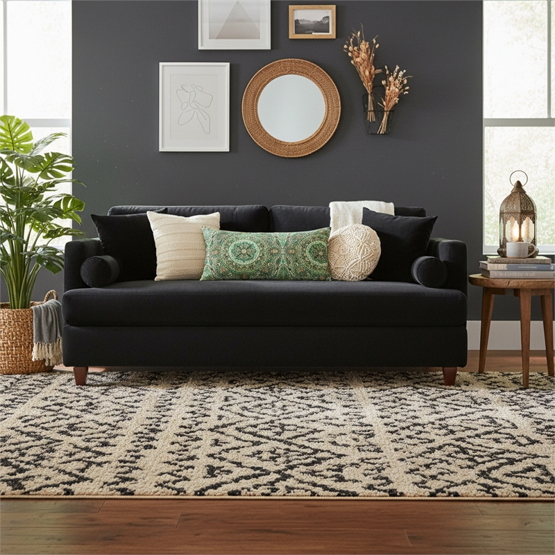 Michael Amini Emerald Isle Oblong Fabric Throw Pillow in Green/Indigo Set of 2