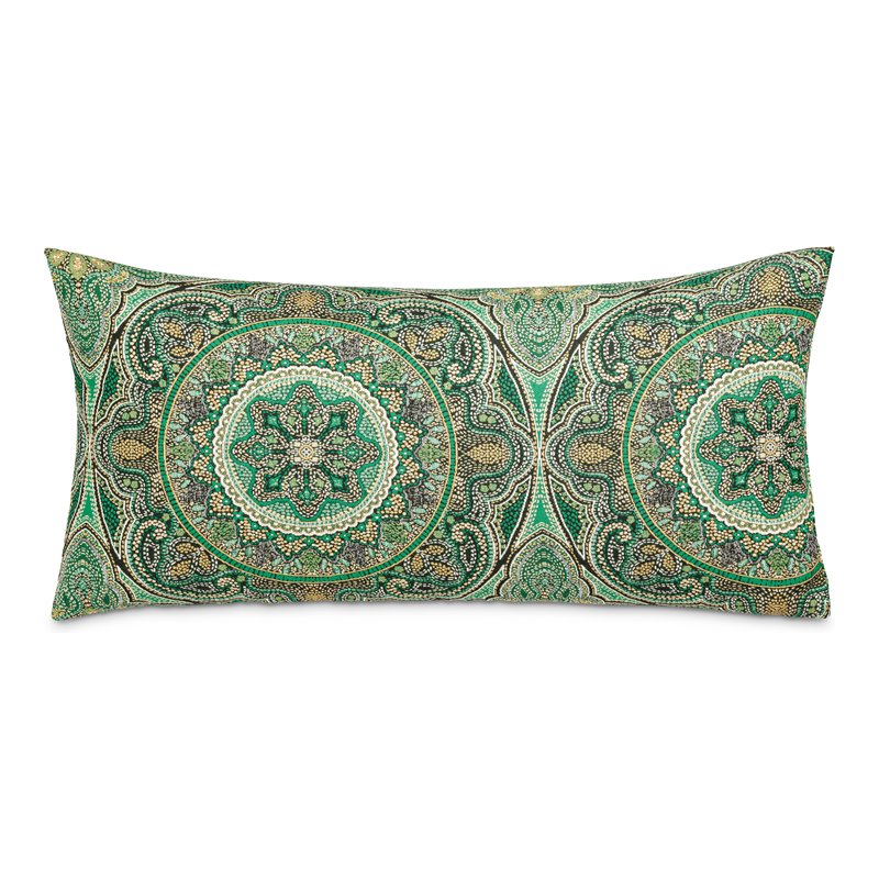Michael Amini Emerald Isle Oblong Fabric Throw Pillow in Green/Indigo Set of 2