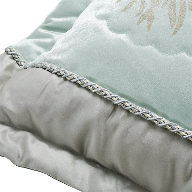 Michael Amini Regent 9-Piece Queen Velvet Comforter Set in Ice Blue/Silver