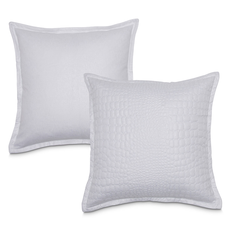 Michael Amini Brilliance 3-piece Pebble Stitch Fabric Queen Duvet Set in White