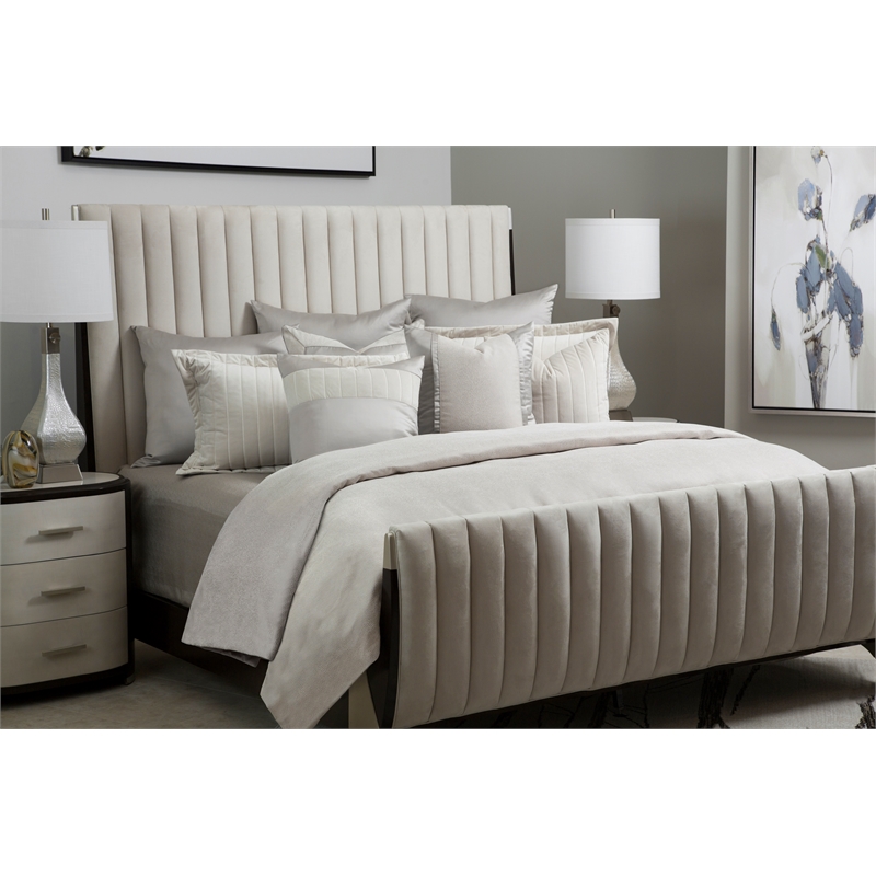 Michael Amini Skylar 10-Piece King Comforter Set in Champagne Ivory