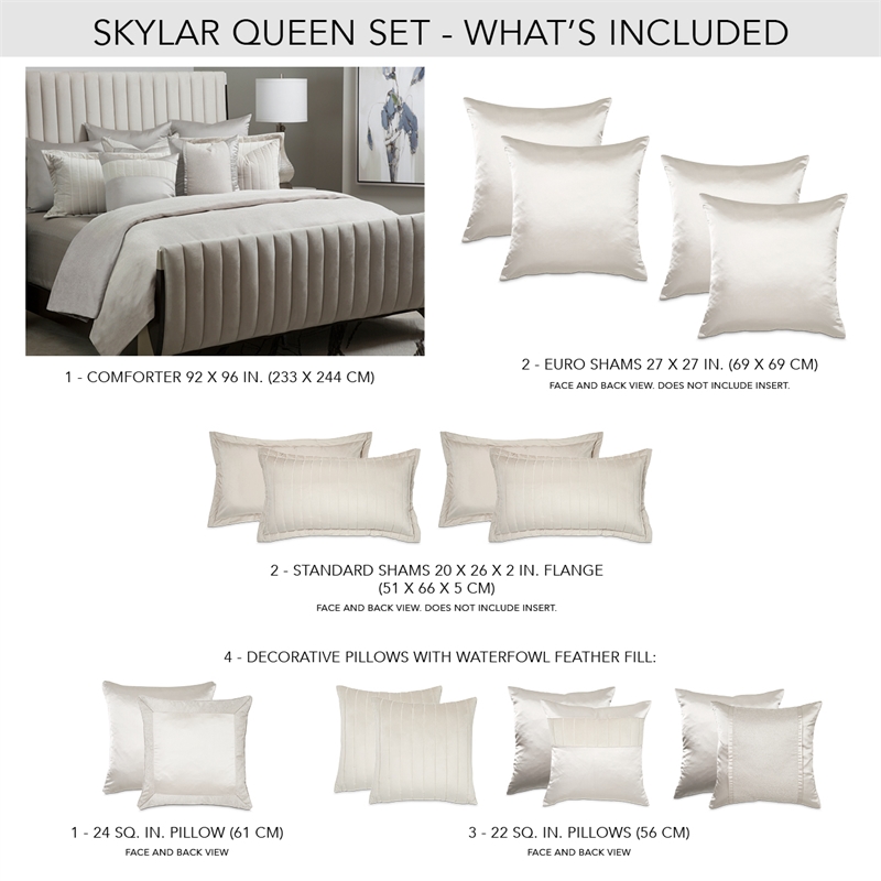 Michael Amini Skylar 9-Piece Queen Comforter Set in Champagne Ivory