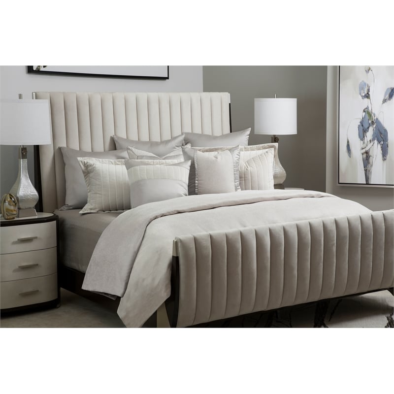 Michael Amini Skylar 9-Piece Queen Comforter Set in Champagne Ivory