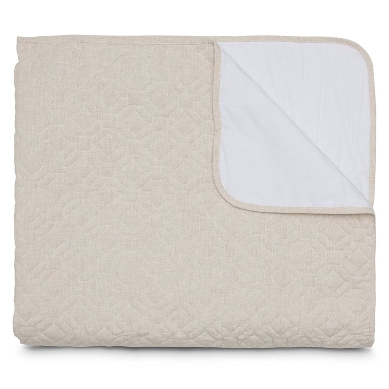 Michael Amini Taylor 3-piece Geometric Fabric Queen Duvet Set in Natural