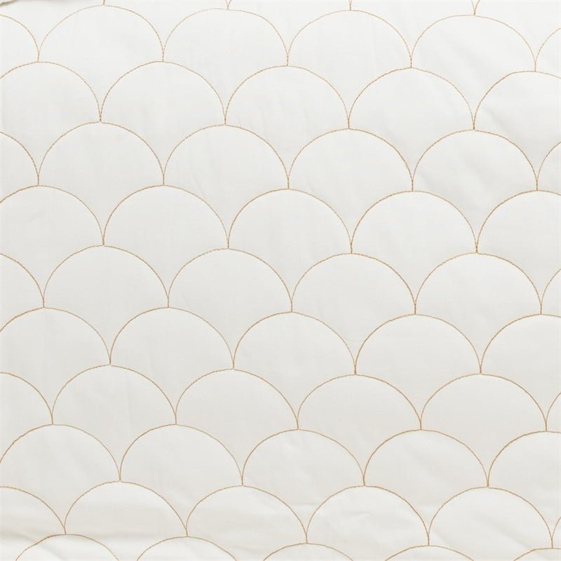 Michael Amini Trabuco 3-piece Embroidered Cotton King Duvet Set in White
