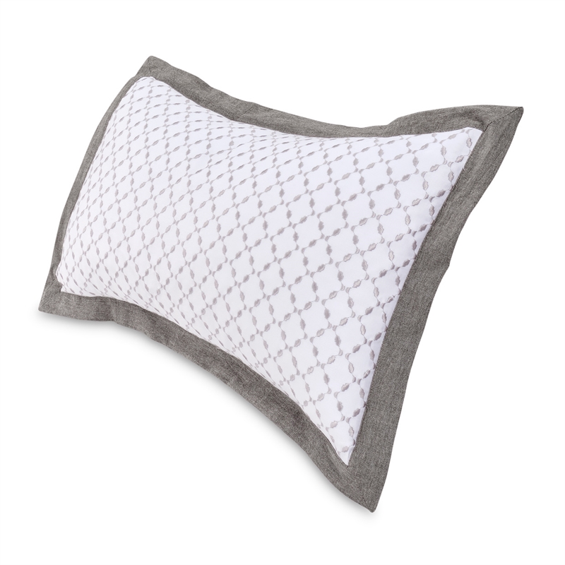 Michael Amini Ultra 7-piece Queen Cotton Duvet Set - Gray