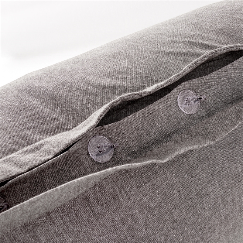 Michael Amini Ultra 7-piece Queen Cotton Duvet Set - Gray