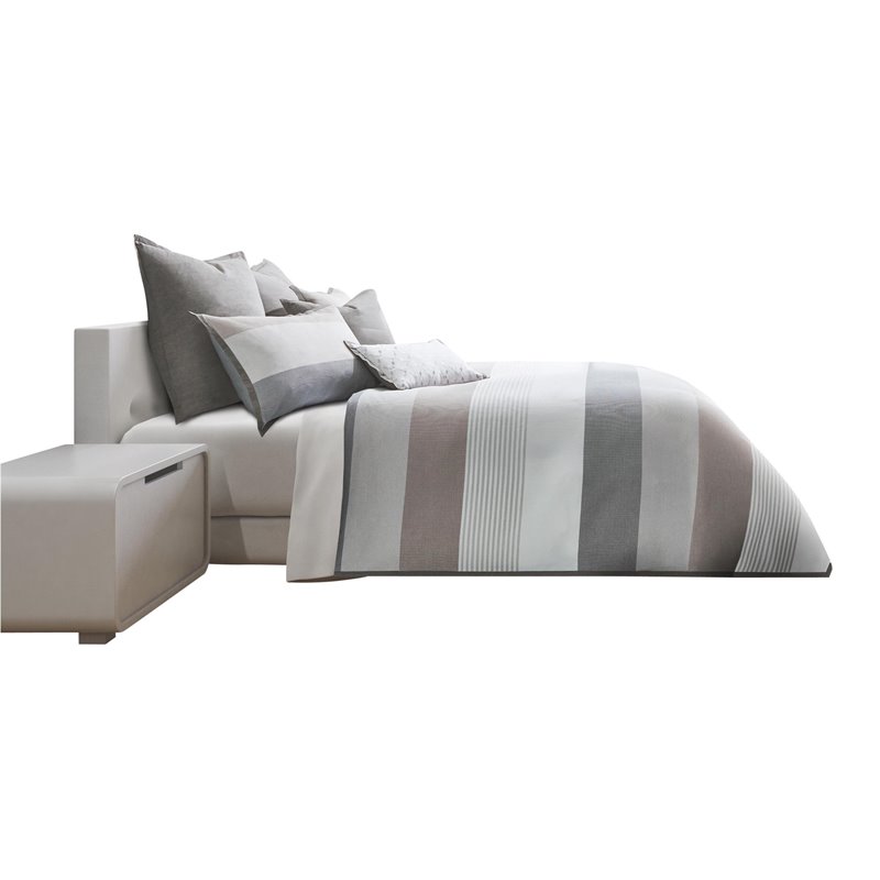 Michael Amini Ultra 7-piece Queen Cotton Duvet Set - Gray