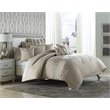 Michael Amini Captiva 9-piece Fabric Queen Comforter Set in Tan/Neutral