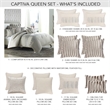 Michael Amini Captiva 9-piece Fabric Queen Comforter Set in Tan/Neutral